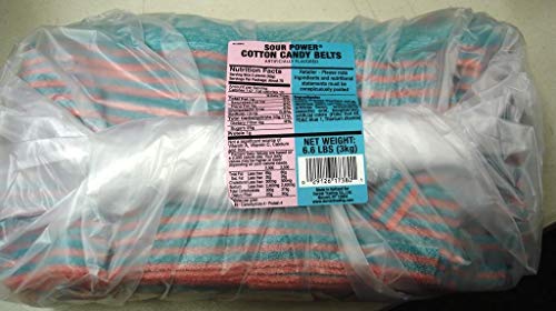 Sour Power Premium Candy Belts, Cotton Candy, 6.6 Lb