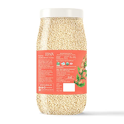 Jiwa Healthy By Nature Organic Quinoa | High Protein White Quinoa| Cooks Like Rice | Indian Origin | Certified Organic & Gluten