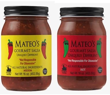 Mateos Gourmet Salsa, Medium & Hot 16 Oz (Variety Pack)