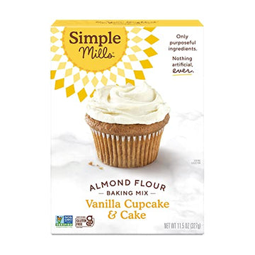 Simple Mills Almond Flour Baking Mix, Vanilla Cupcake & Cake Mix - Gluten Free, Plant Based, Paleo Friendly, 11.5 Ounce (Pack of