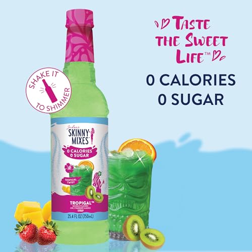 Jordan'S Skinny Mixes Sugar Free Syrup, Tropigal Flavor, Tropical Fruit Flavored Water Enhancer, Drink Mix For Ice Tea, Lemonade