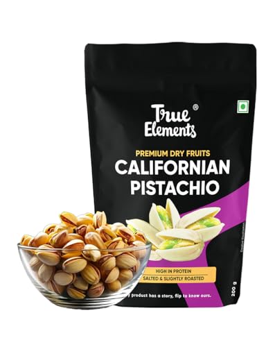 True Elements Californian Pistachios 200Gm | Top-Grade Crunchy Pista | 100% Natural Dry Fruit | | Rich In Protein | Rich In Fibre | Healthy Snacks | Festive Snacking