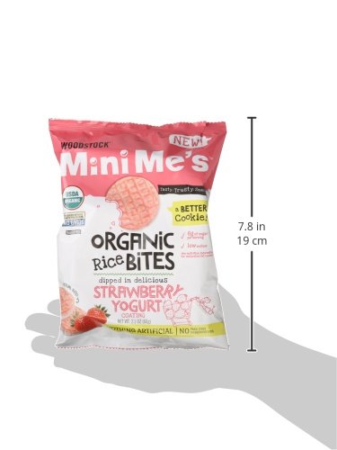 Woodstock Rice Bites - Organic - Mini Mes - Strawberry Yogurt - 2.1 oz - case of 8