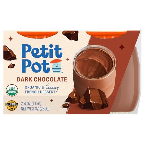 Petit Pot | Organic French Pudding | Dark Chocolate | Gluten-Free | Kosher | Ready-to-Eat | No Artificial Ingredients | No Prese