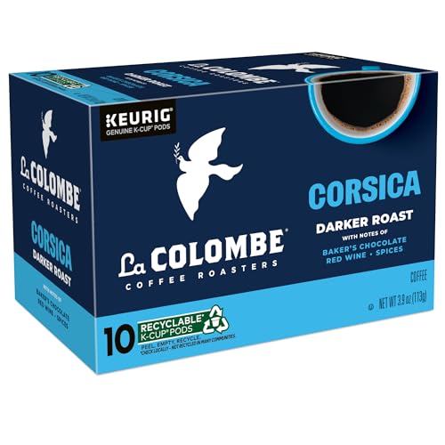 La Colombe Coffee Roasters Corsica Dark Roast Coffee, Single Serve Keurig K-Cup Pods, 10 Count Box