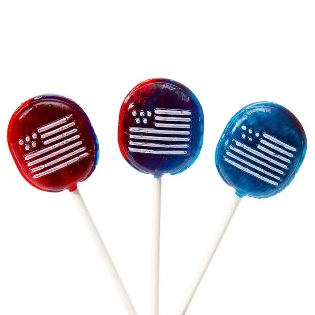 Tootsie Roll Patriotic USA Flag Charms, 15 Count, 9 oz. Bag, Red, White and Blue
