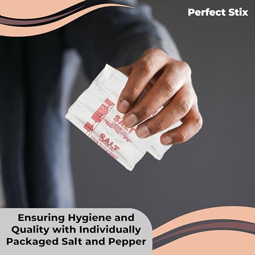 Perfect Stix - Salt and Pepper Packets-200 Salt and Pepper Packets combo -100 of Each (200 Total Packets)