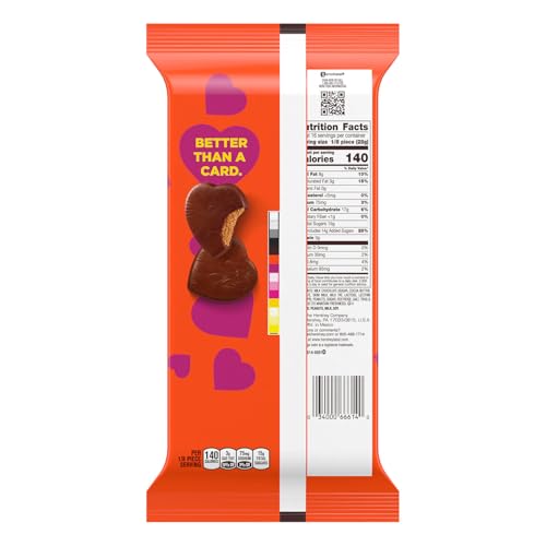 REESES Milk Chocolate Peanut Butter Hearts, Valentines Candy Pack, 16 oz (2 Pieces)