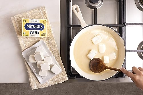 MIYOKOS CREAMERY Organic Salted Vegan Butter, European Style Cultured Plant Milk Butter, 8 Ounce (Pack of 1)