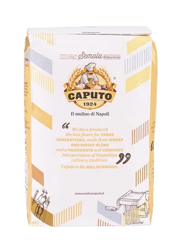 Antimo Caputo Semolina Flour 2.2 Lb (Pack Of 2) Bulk Italian Durum Semola Flour - All Natural Dough For Fresh Pasta