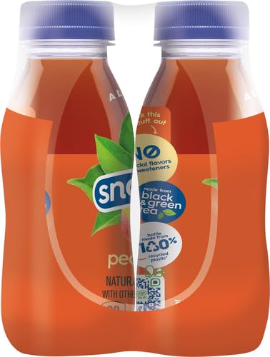 Snapple Peach Tea, 8 Fl Oz Recycled Plastic Bottle, 8 Pack