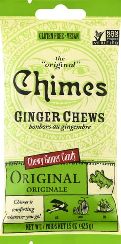 Chimes Ginger Chews Pack Original 1.5 Ounces 12 Count