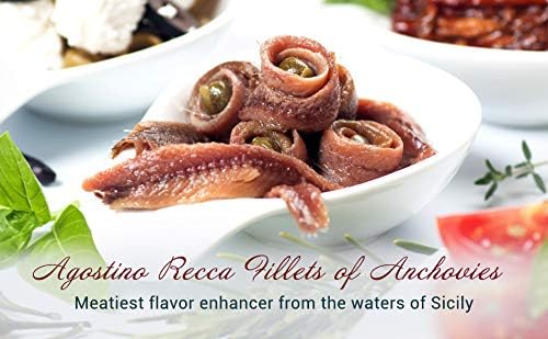 Agostino Recca Anchovy Fillets In Olive Oil, 230G (8.1Oz), Wild Caught From Italy, For Pizza, Pasta, Salads