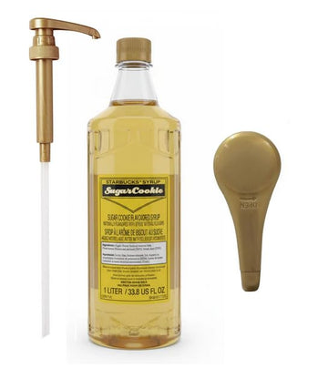 Sugar Cookie Syrup 1 Liter Bottle Bundle - Authentic Sugarcookie Taste  Top-Grade Sugar Cookie Flavor - Perfect For Starbucks Coffee  Lattes  And Desserts With Kk&A Barista Syrup Gold Pump