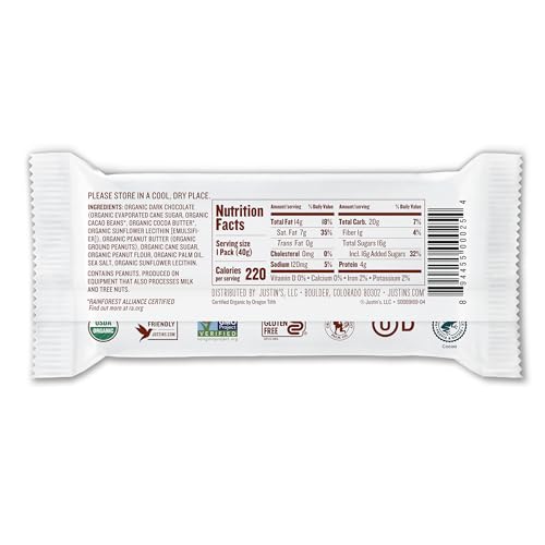 JUSTINS Organic Dark Chocolate Peanut Butter Cups  12 Pack (2 cups each)