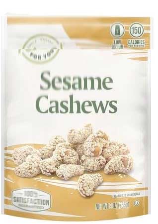 Generic Sesame Seasoned Cashews, Low Carb Keto Snack, 8oz Bag, Whole Nut Mix