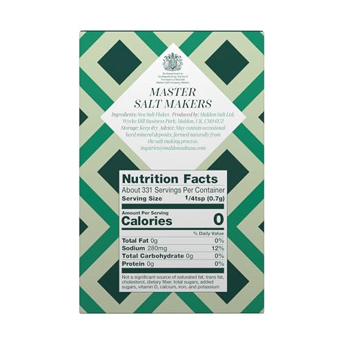 Maldon Salt, Sea Salt Flakes, 8.5 Oz (240 G), Kosher, Natural, Handcrafted, Gourmet, Pyramid Crystals (Packaging May Vary)