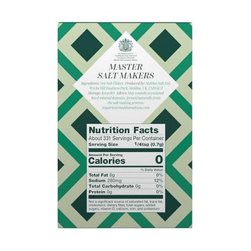 Maldon Salt, Sea Salt Flakes, 8.5 Oz (240 G), Kosher, Natural, Handcrafted, Gourmet, Pyramid Crystals (Packaging May Vary)
