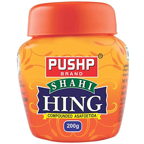 Pushp Brand Asafoetida Hing Jar (200g) - Strongest Compounded Pure Hing Powder