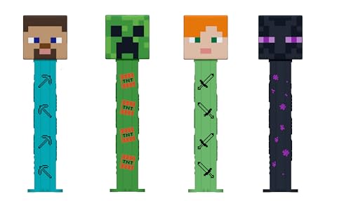 Minecraft Pez Gift Set (Four Minecraft Pez Dispensers + 6 Rolls Of Candy)