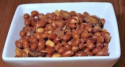 Adobon Mani Halal Garlic Roasted Red Skin Peanuts Filipino Snack Home Made No Preservatives Halal Snacks (21 Oz, Plain)