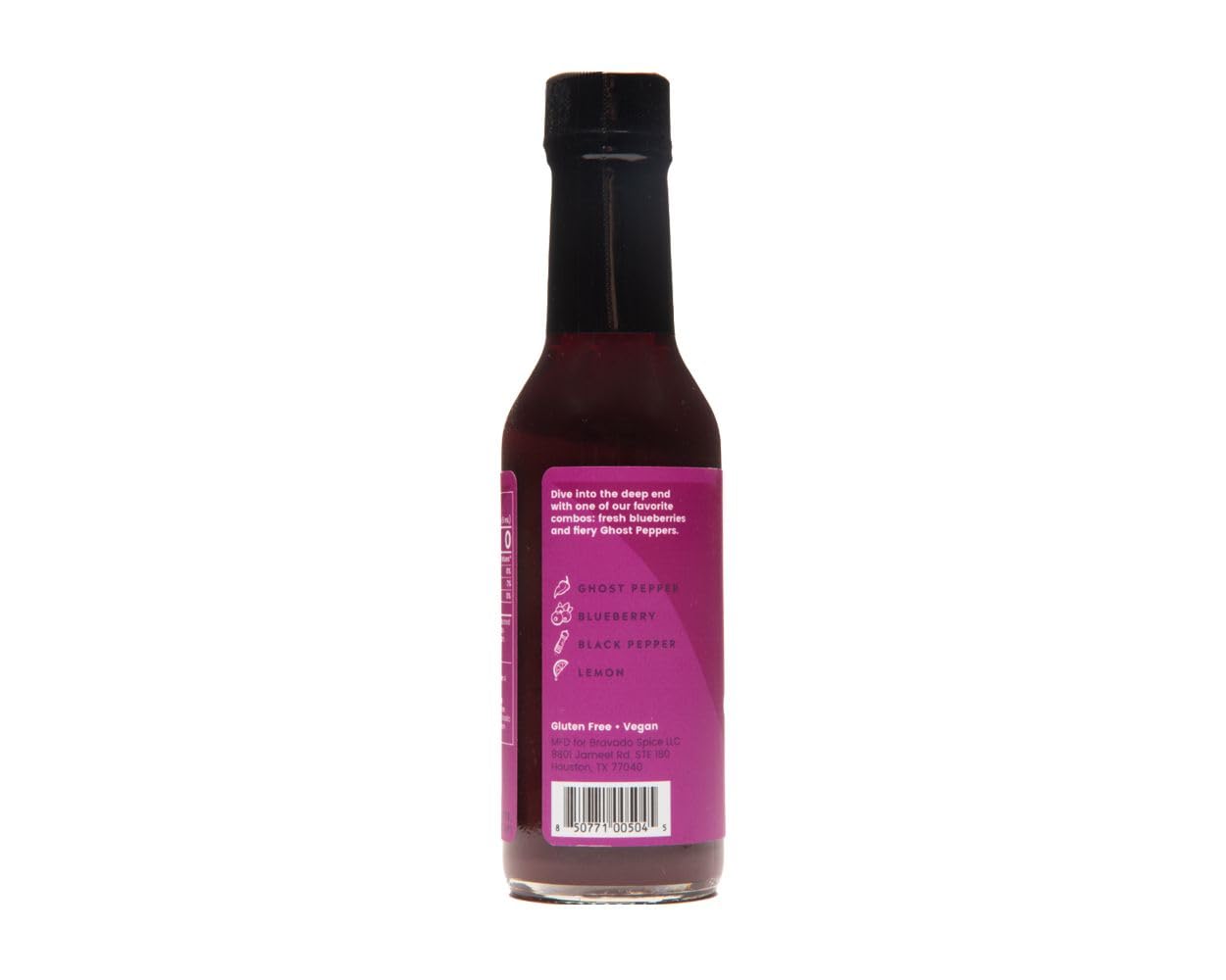 Ghost Pepper and Blueberry Hot Sauce By Bravado Spice FEATURED ON HOT ONES Gluten Free, Vegan, Low Carb, Paleo Hot Sauce All Nat