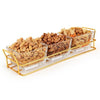 Nuts Gift Basket, Luxurious and Elegant 3 Sectional Premium Reusable Glass Tray, Perfect Fathers Day Gift Basket for Everyday Gi