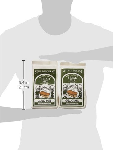 Sturdiwheat All Natural Bread Mix, Garlic Basil, 1lb Package (Pack of 4)