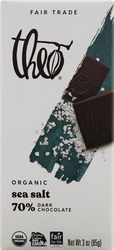 Theo Dark Chocolate With Sea Salt Bar 3 Oz