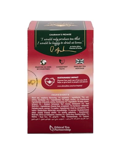 Ahmad Tea Black Tea Raspberry Indulgence, 20 ct (Pack of 6) - Caffeinated, Sugar-Free, Model 952