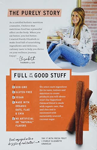 Purely Elizabeth, Superfood Vegan Oatmeal, Classic Cinnamon, 9.12 Oz, 6 Packets