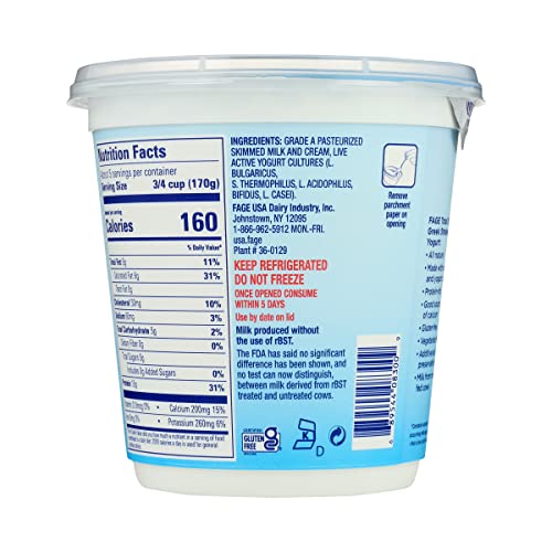 FAGE Total Greek Yogurt, 5% Whole Milk, Plain, 32 oz