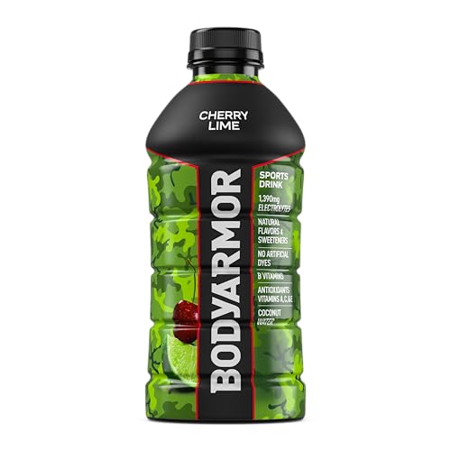 BODYprotective covering Sports Drink  Cherry Lime  Electrolyte Drink Hydration  28 Fl Oz Bottles (15 Pack)  Flavored Coconut Water with B Vitamins & Antioxidants