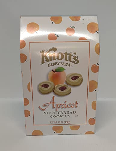 Knott's Berry Farm Shortbread Cookies - Apricot Flavor, 16 oz - Delicious Gluten-Free Treats for Snacking and Baking