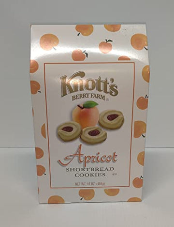 Knott's Berry Farm Shortbread Cookies - Apricot Flavor, 16 oz - Delicious Gluten-Free Treats for Snacking and Baking