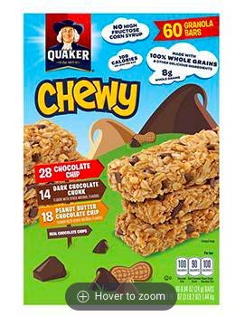 Quaker Chewy Granola Bars Variety Pack, 60 Ct.