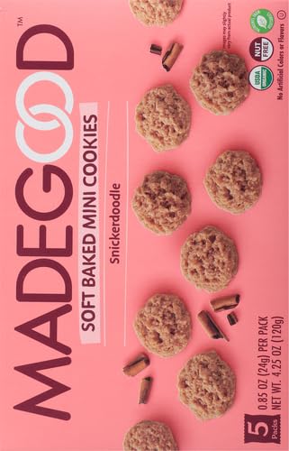 MadeGood Snickerdoodle Soft Baked Cookies, Organic Snacks, 0.85oz Each