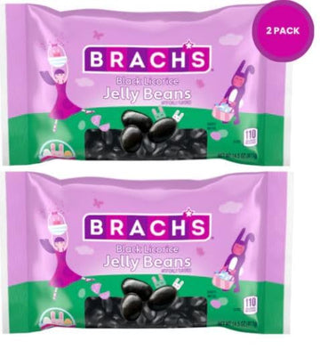 Brachcandy Easter Black Licorice Jelly Beans, 9 Oz Pack Of 2
