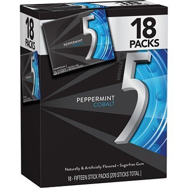 5 Gum, Cobalt (15 Per Pk., 18 Pk.) ( Cooling Peppermint Flavor )