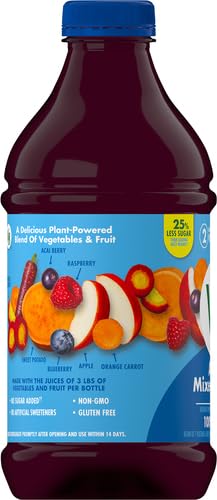 V8 Acai Mixed Berry 100% Fruit and Vegetable Juice, 46 fl oz Bottle (Pack of 4)