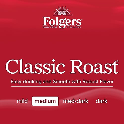 Folgers Classic Roast Medium Roast Ground Coffee, 9.6 Ounce