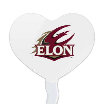 GRAPHICS & MORE Cupcake Picks Set of 6, Heart Love Design, Acrylic, Elon University Color, Model CUPT.HRT.ACR.6PK.CLCELO500B