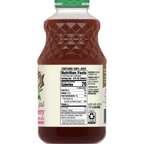 R.W. Knudsen Organic Just Cranberry Juice, 32 fl oz (Pack of 1)