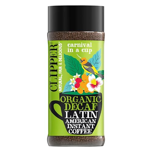 Clipper Coffee: Organic Latin American Decaf Instant Coffee - Medium Roast Coffee, Freeze Dried & Ethically Sourced - 100g (3.53