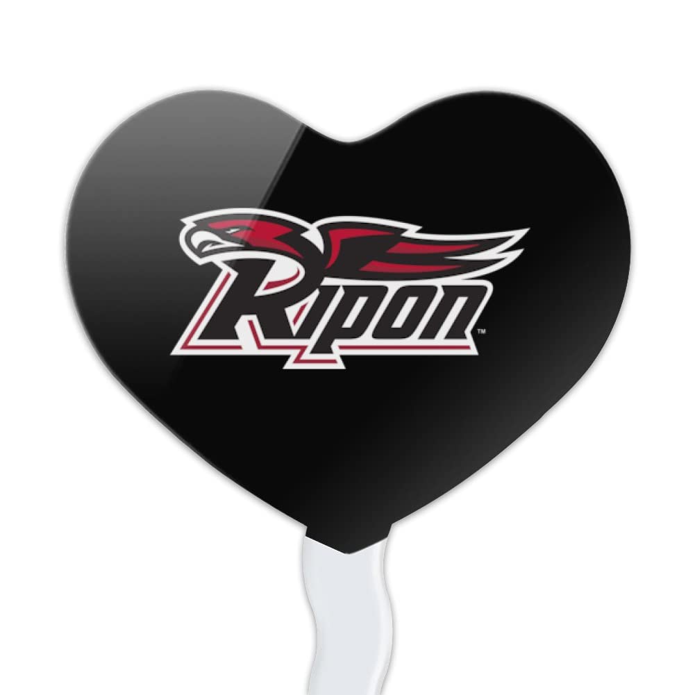 GRAPHICS & MORE Cupcake Picks Toppers Set of 6, Acrylic, Ripon College, Heart Decoration, One Size, Model CUPCAKE.HEART.CLCRIP.Z008906