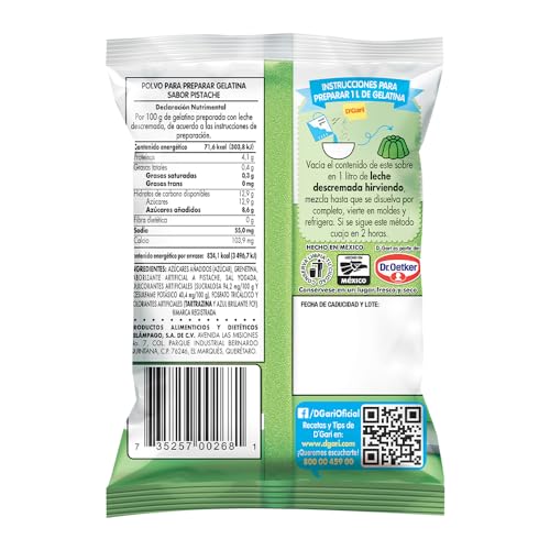 D'Gari Gelatin Dessert Pistachio- Dgari Pistache Oz- 5 Pack (Pistache)