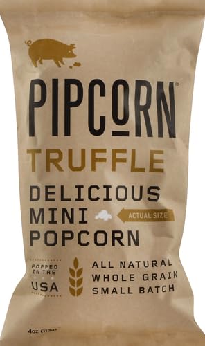 Heirloom Truffle Mini Popcorn By Pipcorn - 4.5Oz - Gluten Free Non-Gmo Heirloom Corn Non-Artificial Preservative Free Snacks