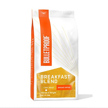Bulletproof Breakfast Blend Light Roast Ground Coffee, 12 Ounces, 100% Arabica Coffee Sourced From Guatemala, Colombia & El Salv