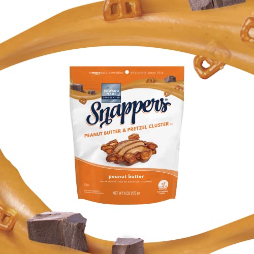 Snappers Peanut Butter & Pretzels Cluster Snack, Crunchy Pretzel with Milk Chocolate, 6 oz (Pack of 3)
