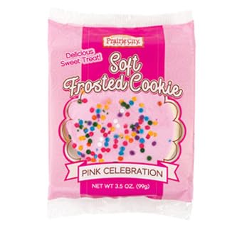 Prairie City Bakery Gourmet Pink Soft Frosted Cookies, Super Sized Down Home Cookie, Individually Wrapped Fresh, Great For Party